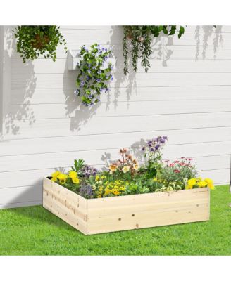 Raised Garden Bed No Bottom Wooden Planter Box For Vegetables