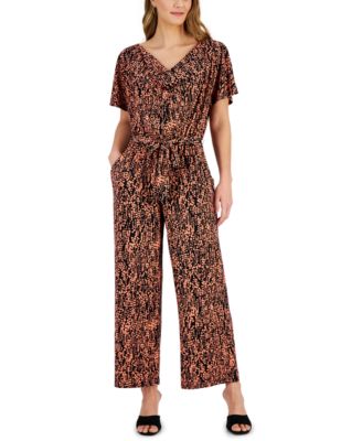 JPR Studio - Women's Animal-Print Cowlneck Jumpsuit