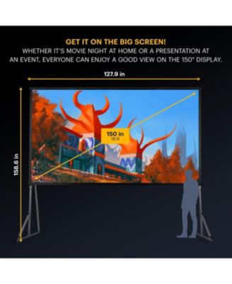 150" Dual Portable Projector Screen with Stand and Carry Case
