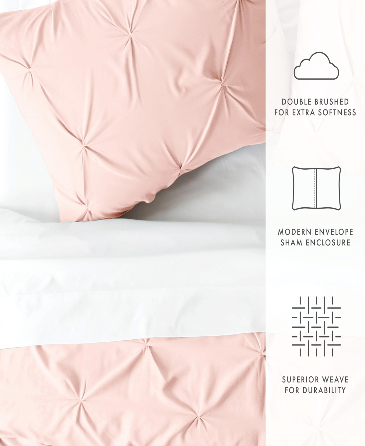 Home Collection Premium Ultra Soft 3 Piece Pinch Pleat Duvet Cover Set,