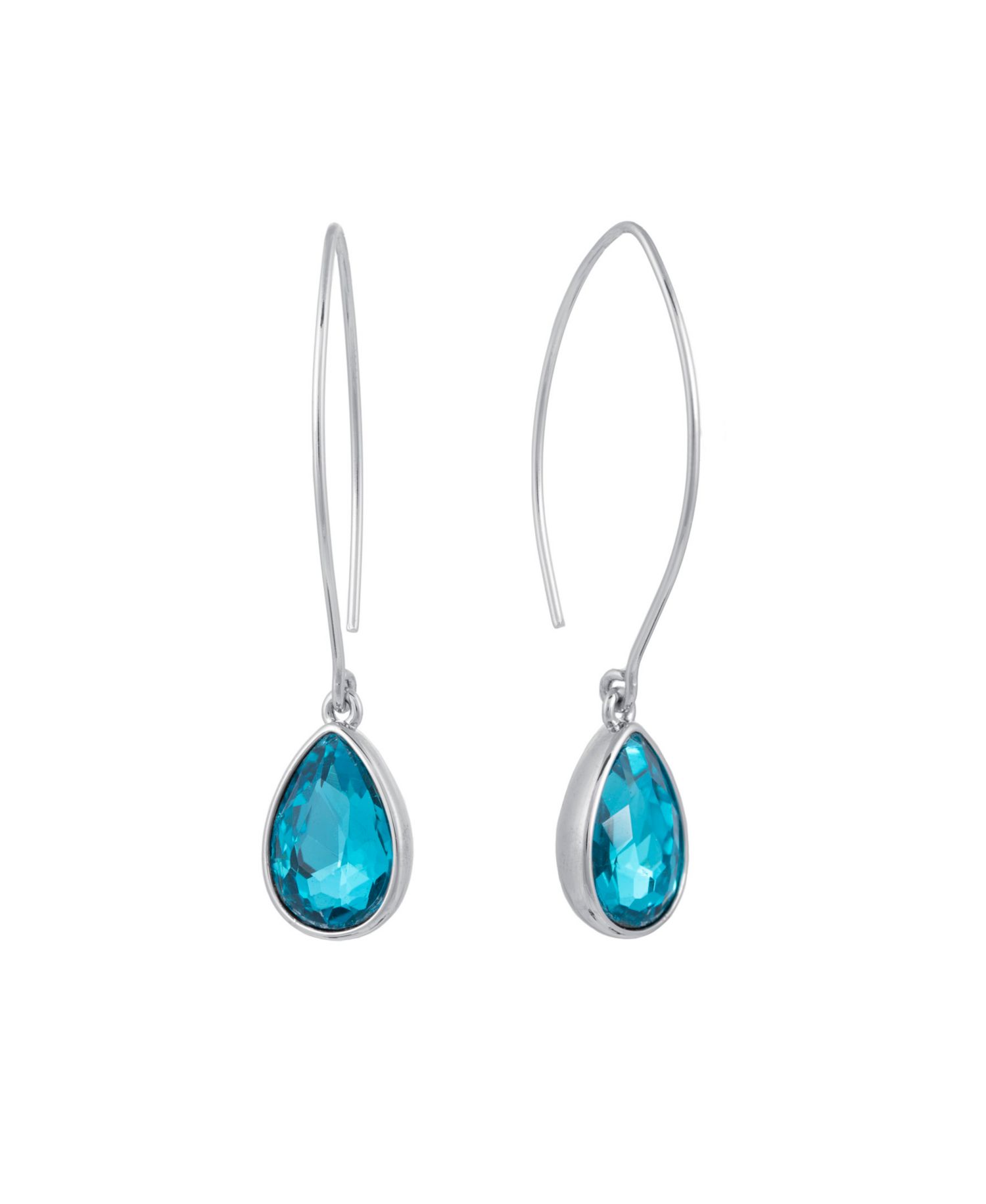 Crystal Wire Drop Earrings (24/25 ct. t.w.) in Fine Silver Plated Brass or 14K Gold Over Fine Silver Plated Brass