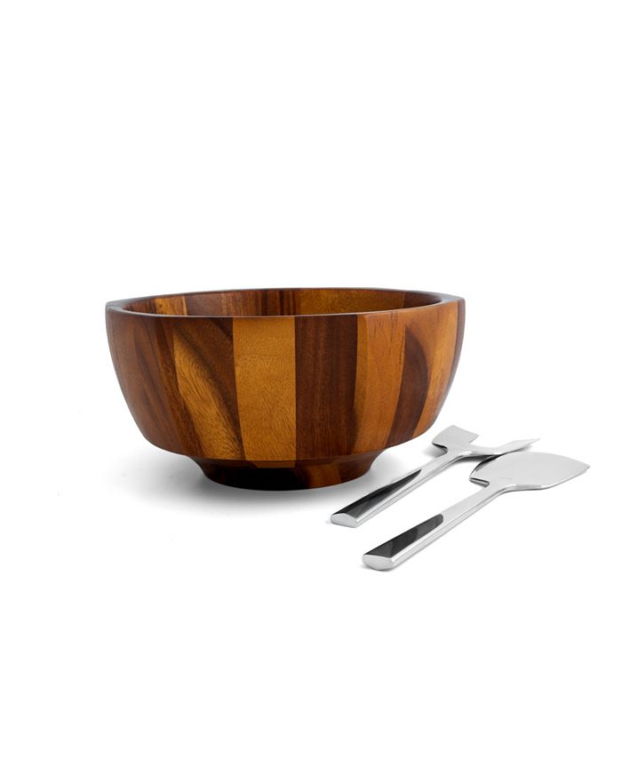 Nambé Nambe Rivet Salad Bowl with Servers, Set of 3 Macy's