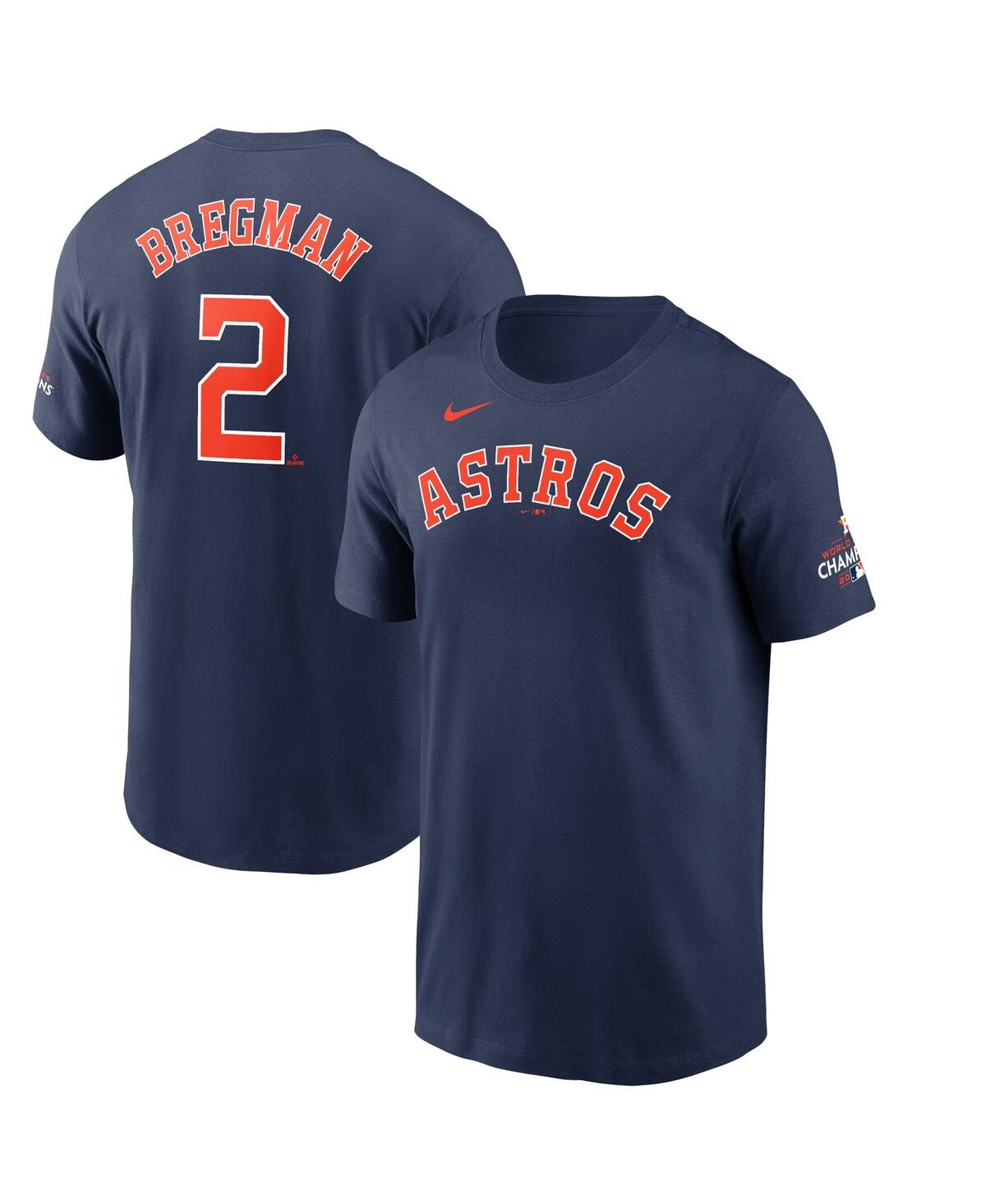 Men's Nike Alex Bregman Navy Houston Astros 2022 World Series Champions Name and Number T-shirt