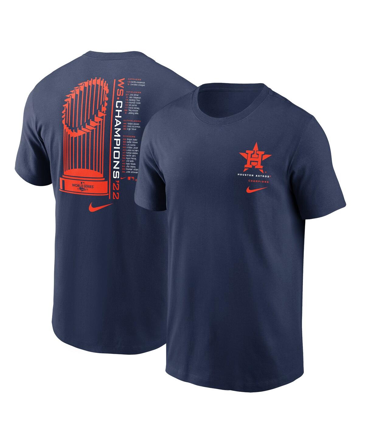 Men's Nike Navy Houston Astros 2022 World Series Champions Roster T-shirt