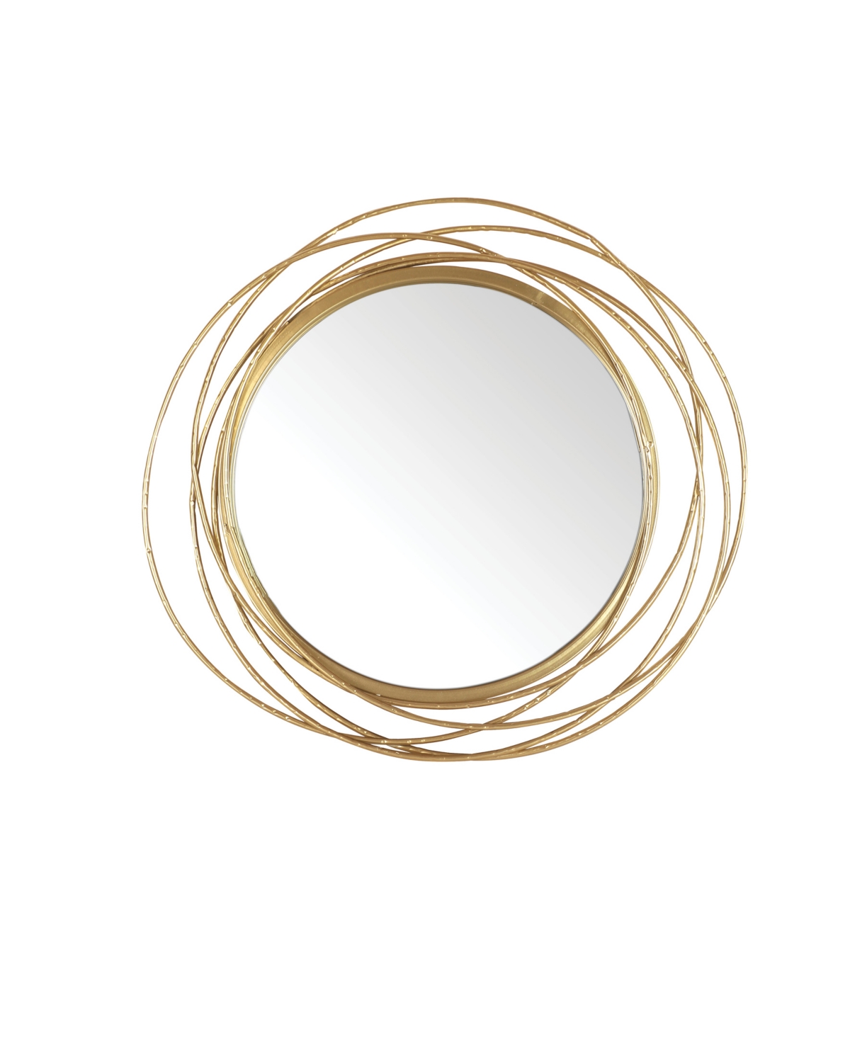 Decorative Round Rings Mirror, 27.25" D - Gold