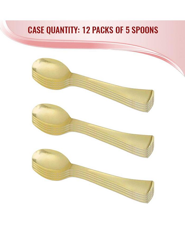 Smarty Had A Party Gold Disposable Plastic Serving Spoons (60 Serving