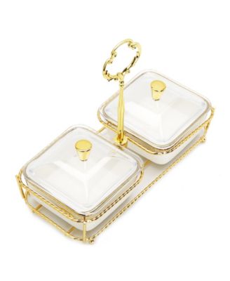 2-Piece Bowl Relish Dish on Base Set