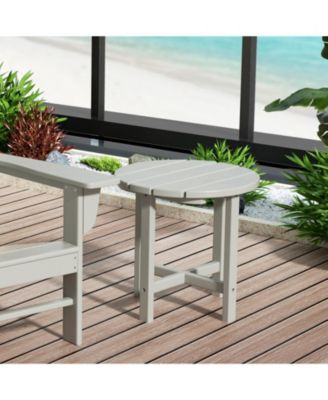 All-Weather Outdoor Patio Round Poly Adirondack Side Table