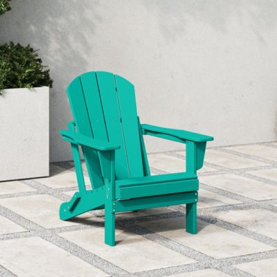 All-Weather Contoured Outdoor Poly Folding Adirondack Chair