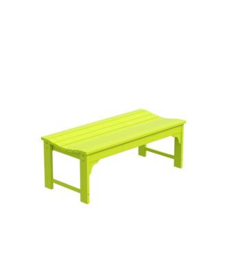 Backless All-Weather Outdoor Bench for Patio Garden