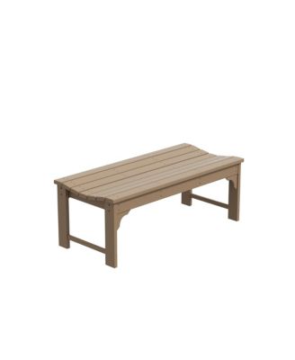 Backless All-Weather Outdoor Bench for Patio Garden