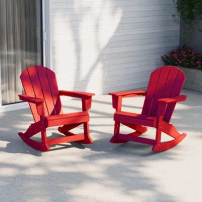 Outdoor Patio Porch Rocking Adirondack Chair (Set of 2)