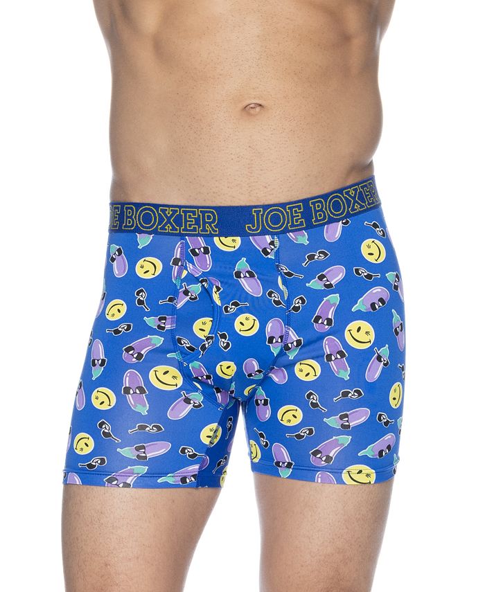 Joe Boxer Men's Eggplants Performance Boxer Briefs, Pack of 4 Macy's