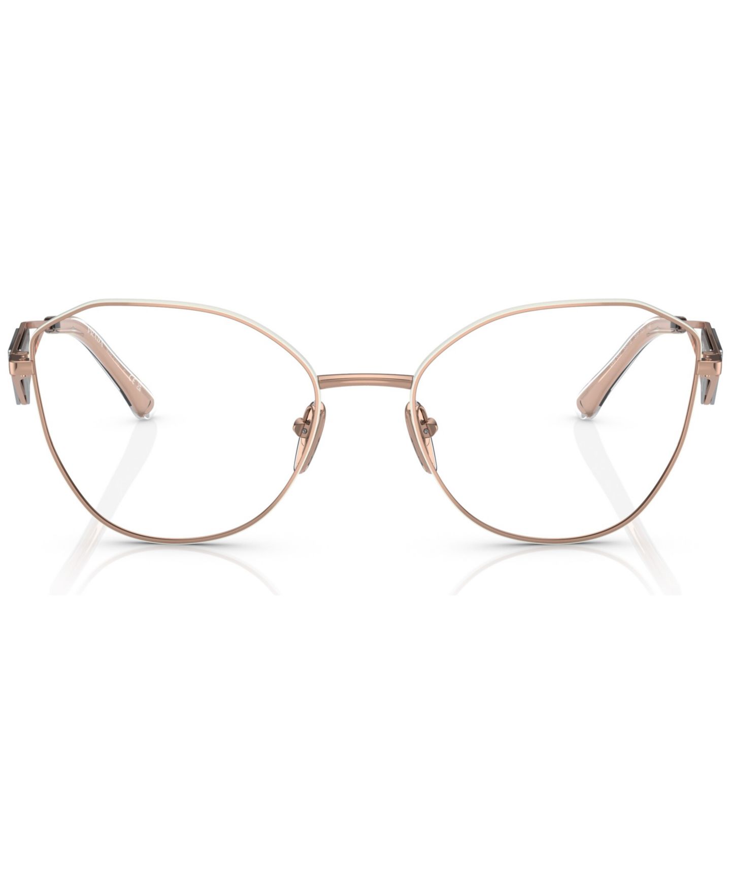 Женские очки Prada Woman Irregular Metal PR 52ZV Eyeglasses, цвет: Розовый золотой — фото 2