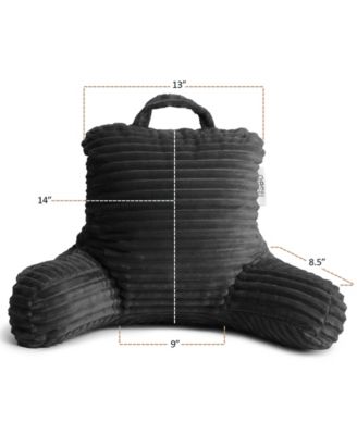 Cut Plush Striped Reading Pillow with Arms, Small