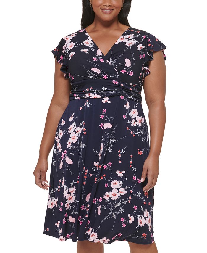 Jessica howard illusion cheap ruched waist midi dress