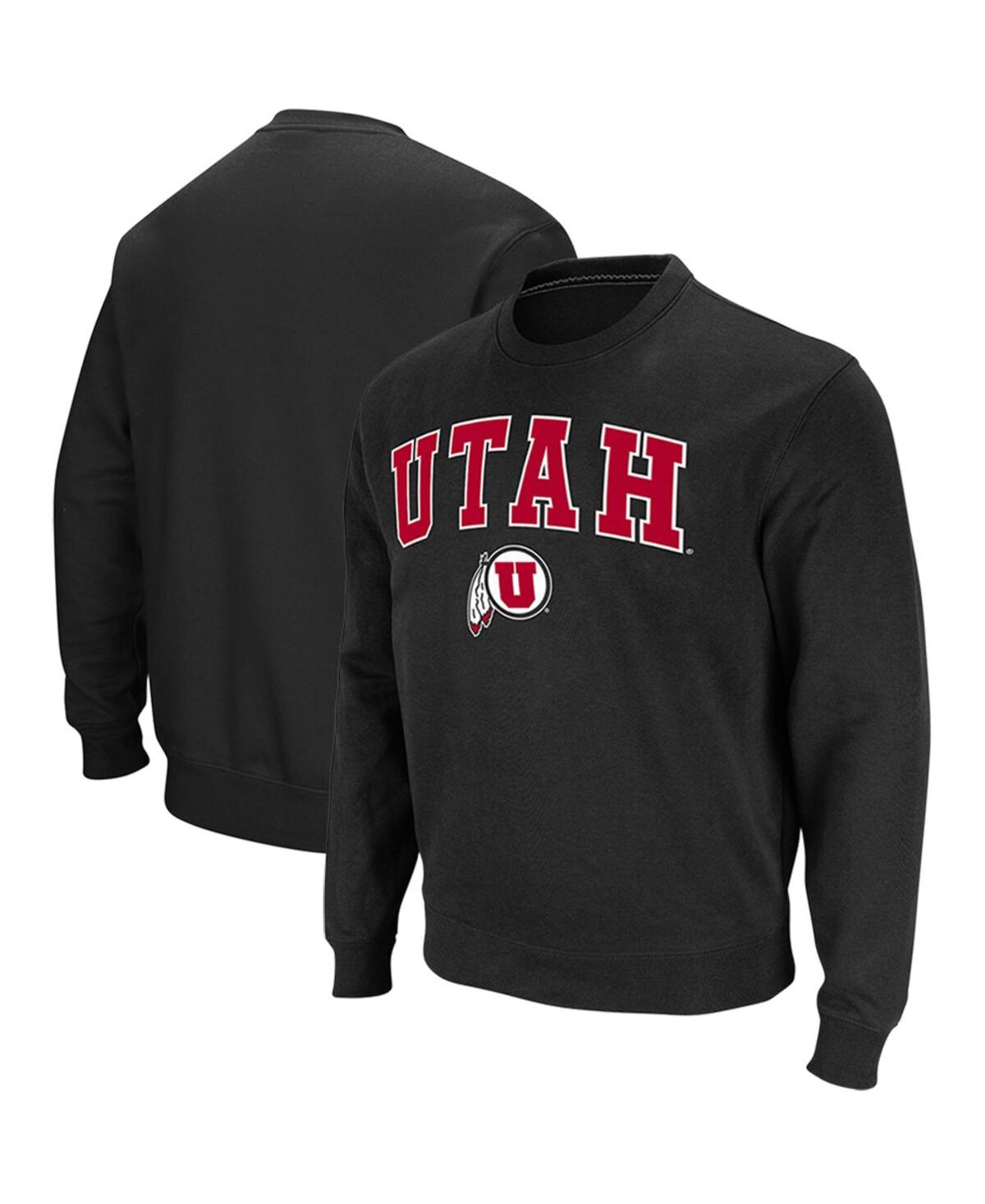 Shop Colosseum Men's  Black Utah Utes Arch & Logo Tackle Twill Pullover Sweatshirt