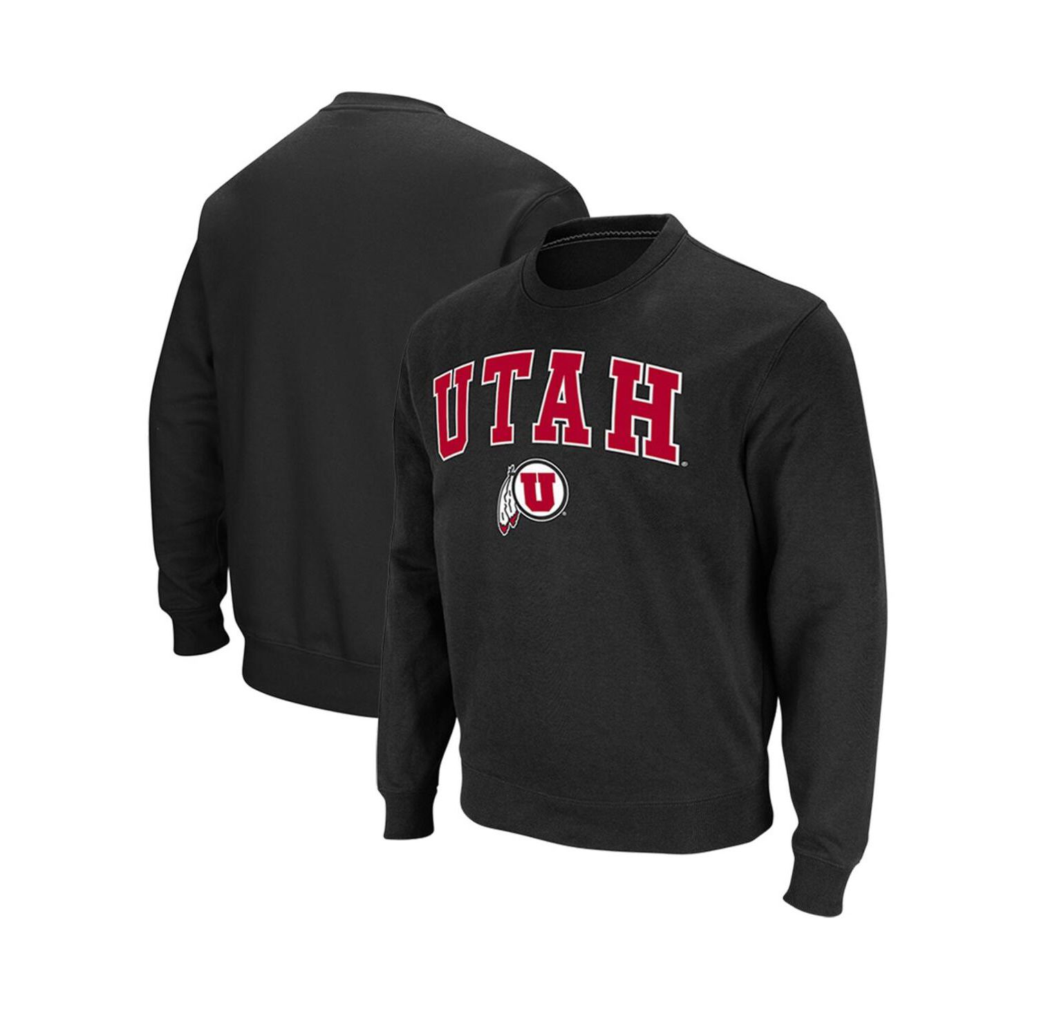 Men's Utah Utes Arch and Logo Crew Neck Sweatshirt