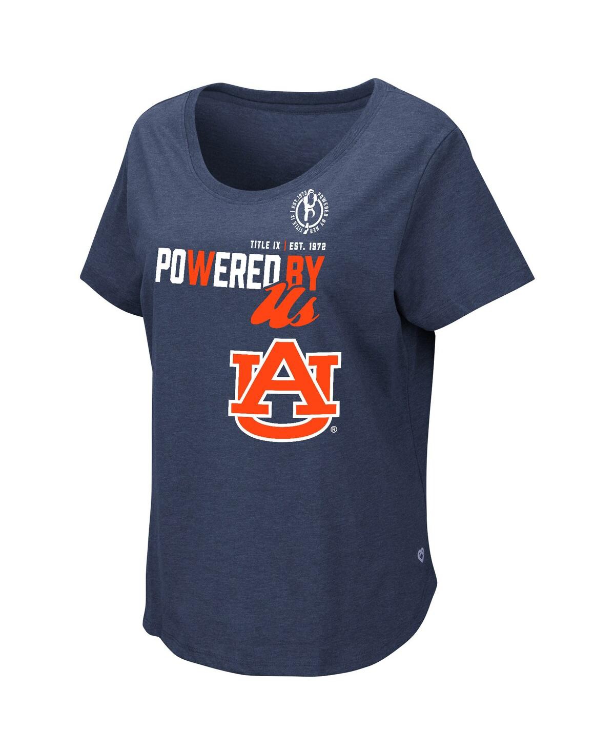 Colosseum Women's  Heathered Navy Auburn Tigers Powered By Title Ix T-shirt In Heathered Navy