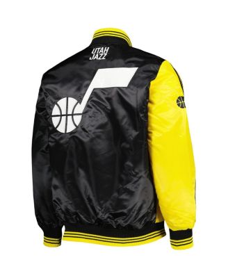 Men's Gold, Black Utah Jazz Fast Break Satin Full-Snap Jacket