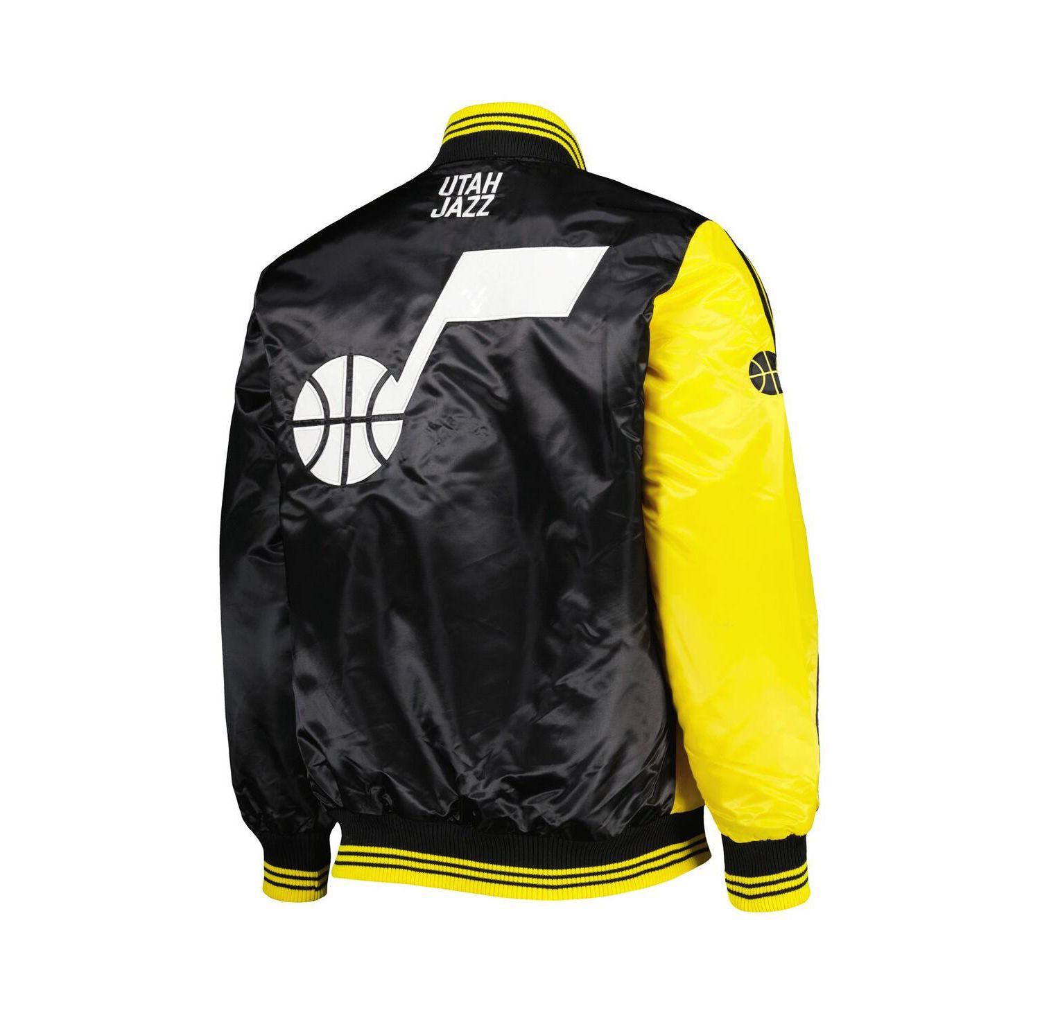 Men's Gold, Black Utah Jazz Fast Break Satin Full-Snap Jacket