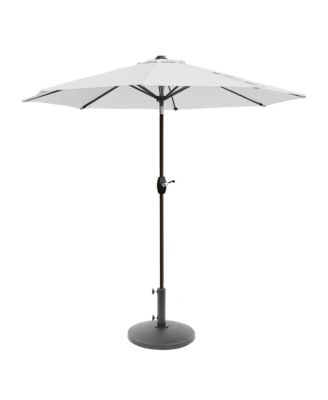 9 Ft Outdoor Patio Market Table Umbrella with Round Resin Base