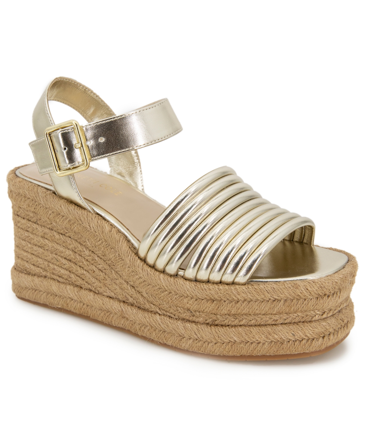 Shop Kenneth Cole New York Women's Shelby Espadrille Platform Sandals In Light Gold
