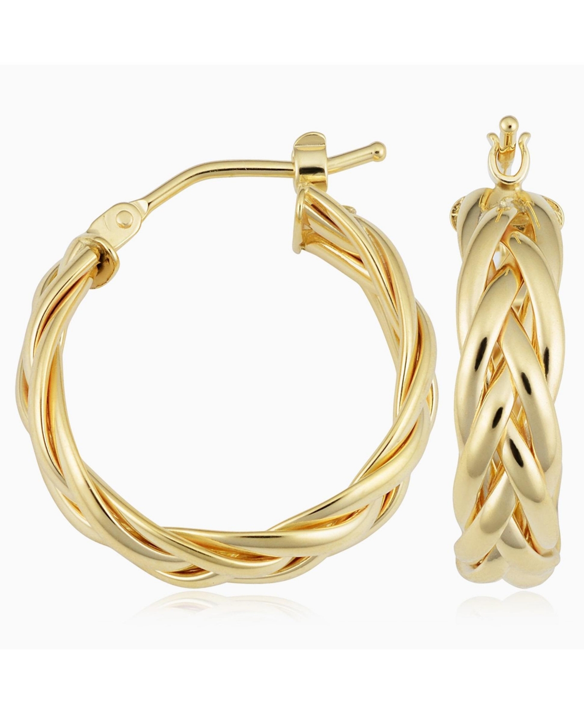 Oradina 14k Yellow Gold Caesar Midi Hoops In Yellow Gold