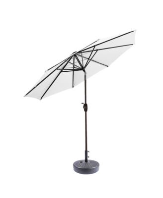 9 Ft Outdoor Patio Market Umbrella with Black Round Base