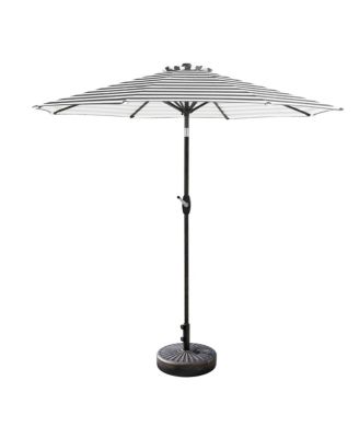 9 Ft Outdoor Patio Market Umbrella with Bronze Round Base