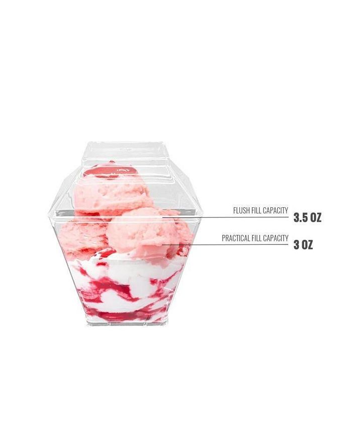 Smarty Had A Party 3.5 oz. Clear Square Disposable Plastic Mini Cups