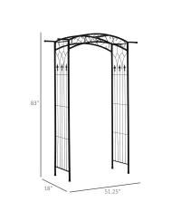 83" Decorative Metal Garden Arch Arbor for Backyard Wedding Decor