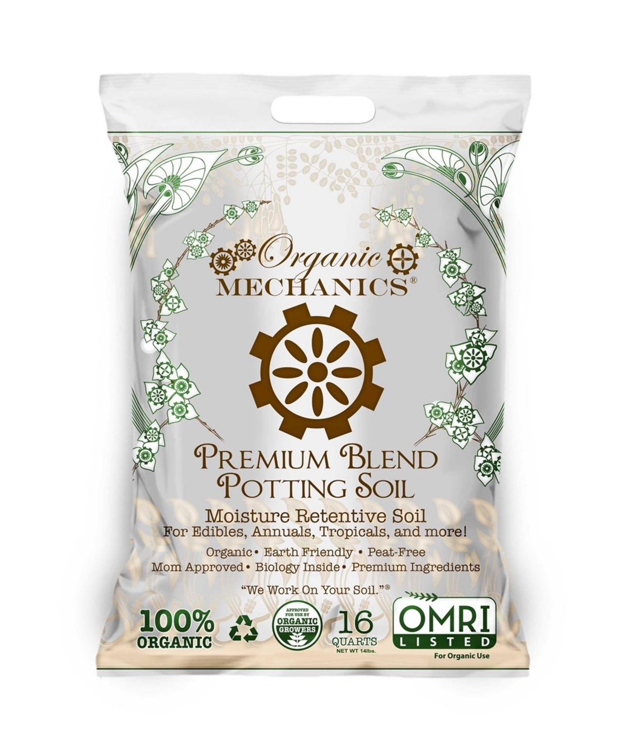 Premium Blend Potting Soil- 16 Quart - Open Misce