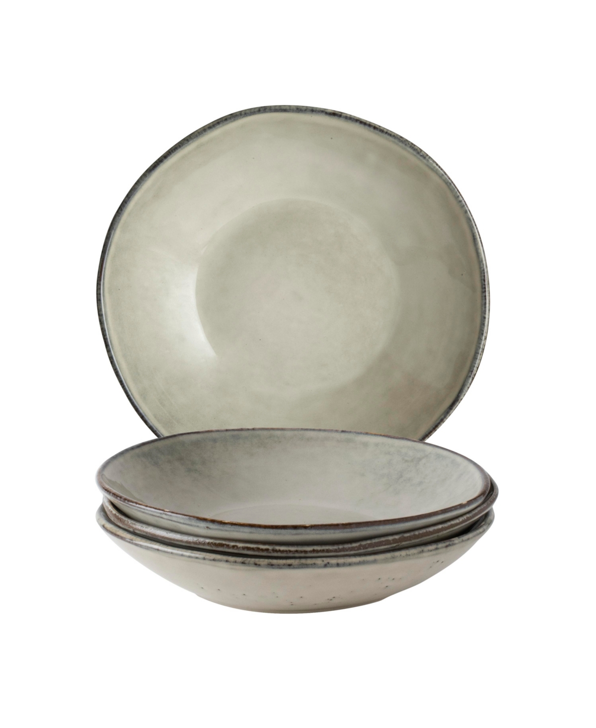 Dutch Rose Amsterdam 4 Deep Plates Set, Service For 4 In Creme