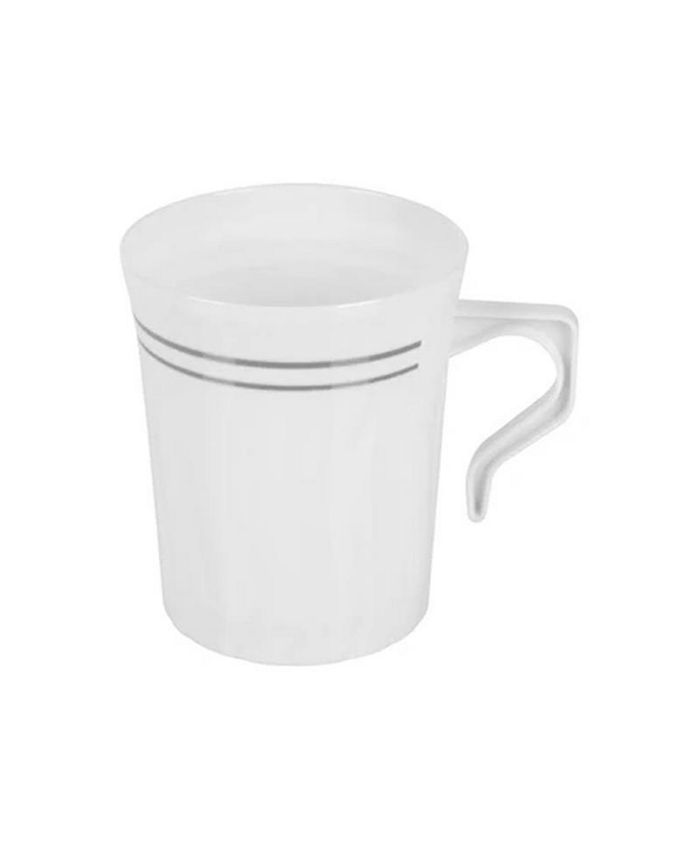 Smarty Had A Party 8 oz. White with Silver Edge Rim Round Plastic