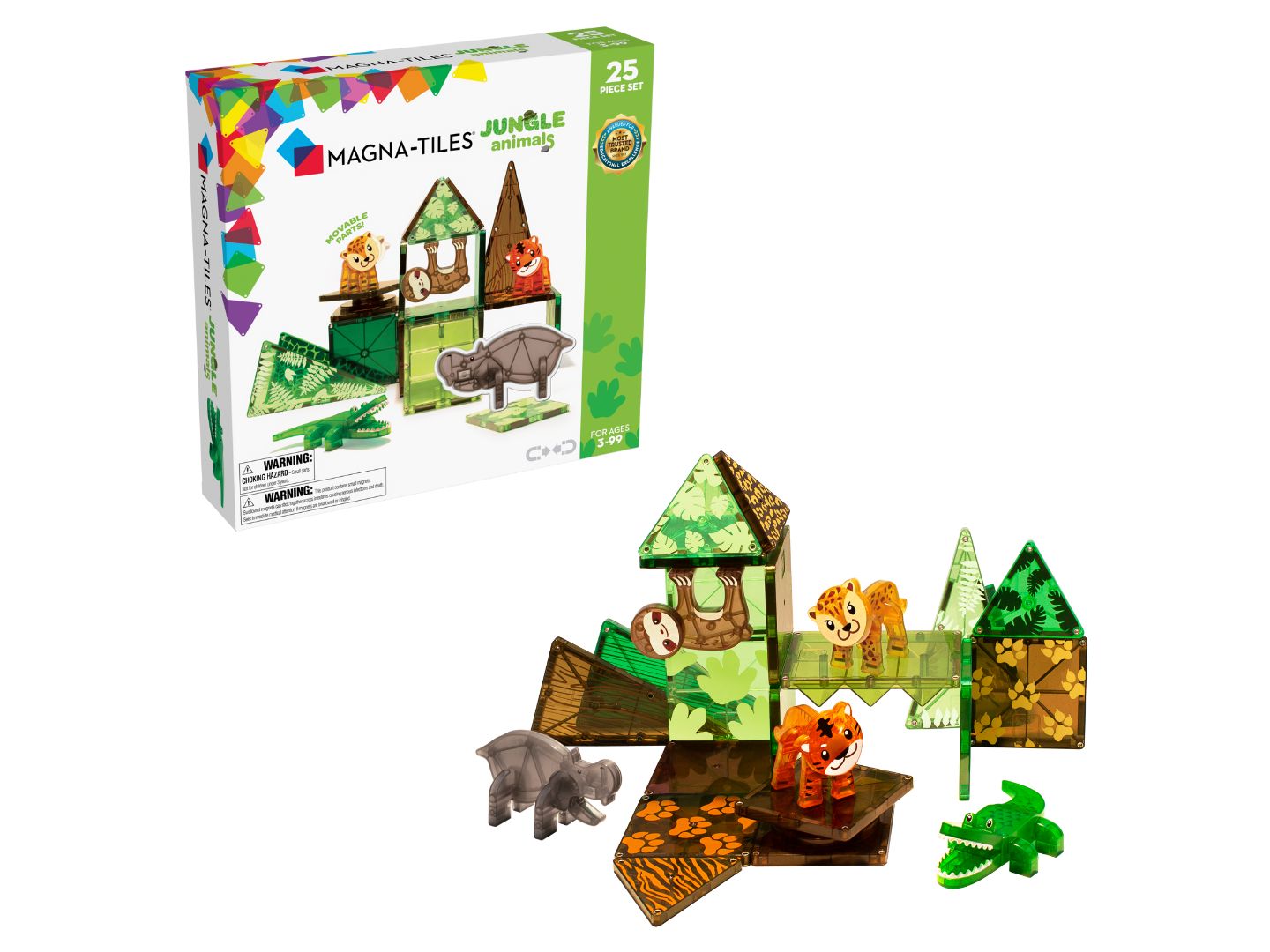 Детский конструктор Magna-Tiles® Jungle Animals 25-Piece Building Set, Ages 3+ — фото 1