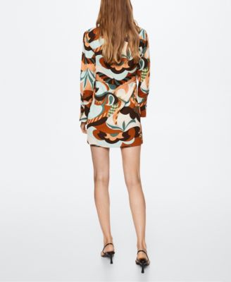 mango printed retro dress MANGO Women's Retro Shirt Dress
