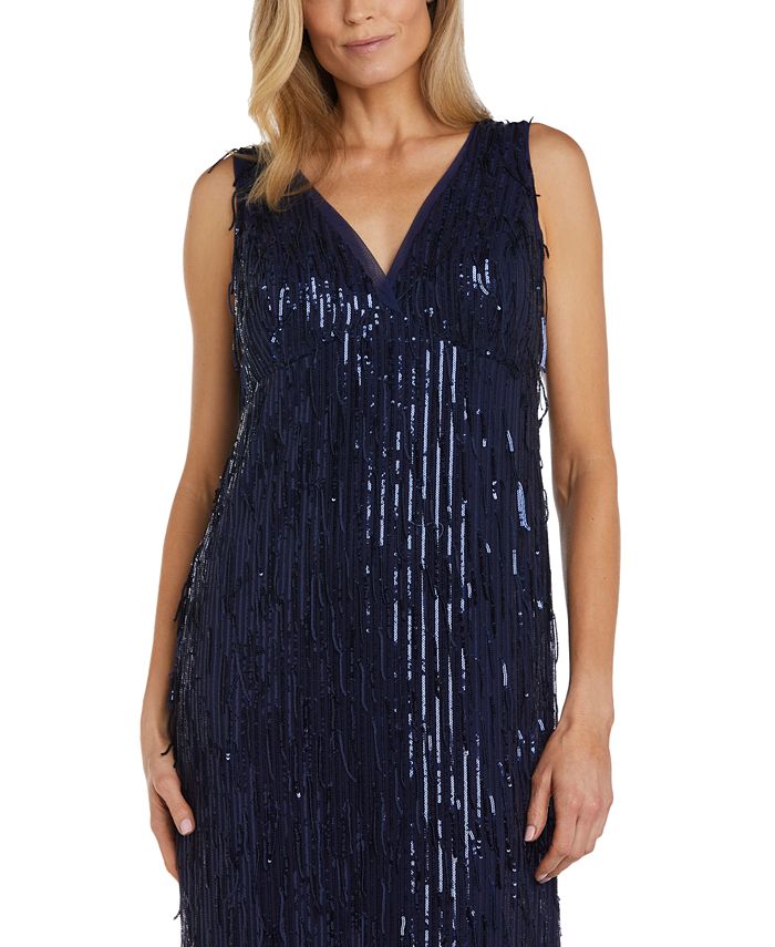 R & M Richards Women's Sleeveless Sequin Embroidered Dress - Macy's