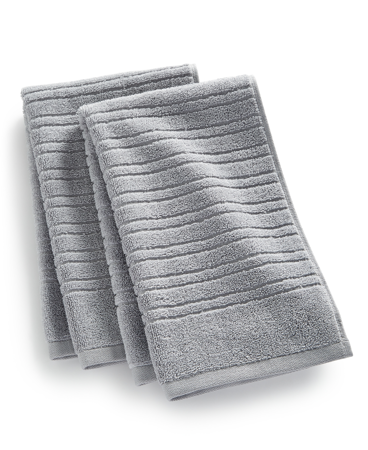 Home Design Quick Dry Cotton 2-pc. Hand Towel Set, Created For Macy's In Brushed Alloy