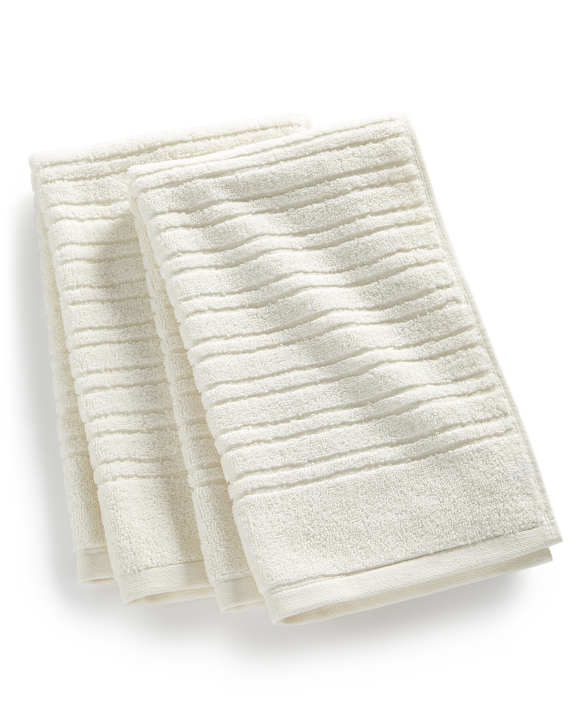 Home Design Quick Dry Cotton 2-pc. Hand Towel Set, Created For Macy's In Egret