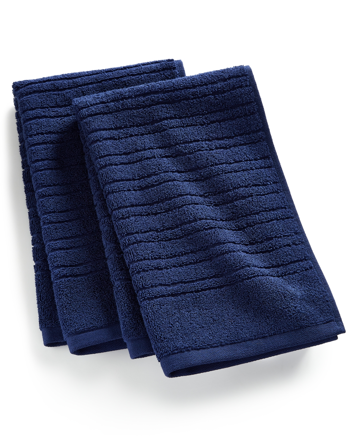 Home Design Quick Dry Cotton 2-pc. Hand Towel Set, Created For Macy's In Medieval Blue
