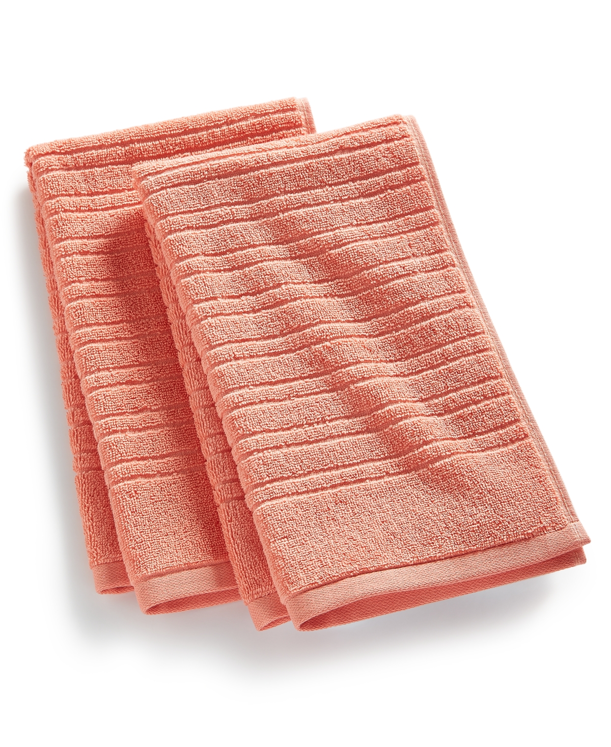 Home Design Quick Dry Cotton 2-pc. Hand Towel Set, Created For Macy's In Warm Peach