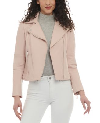 Michael Kors Pink Biker Jacket Moto Jacket Faux online Leather Coat