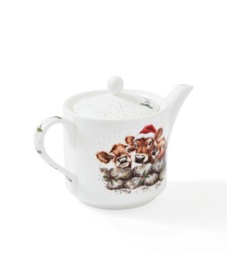 Christmas Calves Teapot 1pt