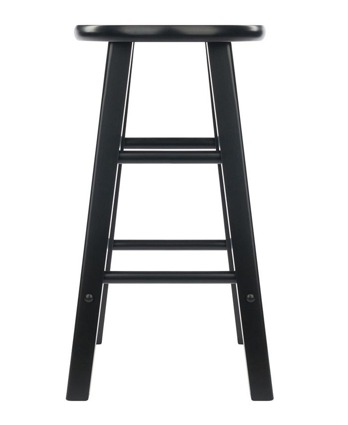 Winsome Element 2-Piece Counter Stool Set - 24 Inch Height, Oyster Gray, Solid Wood