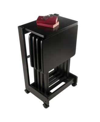 Brienda 5-Piece Wood Flip Top Snack Table Set