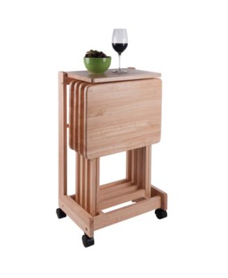 Brienda 5-Piece Wood Flip Top Snack Table Set