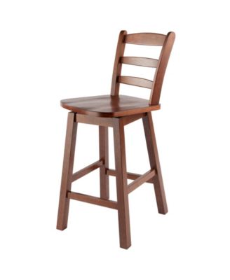 Scalera 38.4" Wood Ladder-Back Swivel Seat Counter Stool
