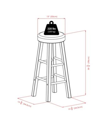 Maria 2-Piece Wood Cushion Seat Bar Stool Set