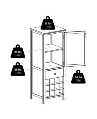 Brooke Jelly 47.44" Wood 3-Section Cupboard